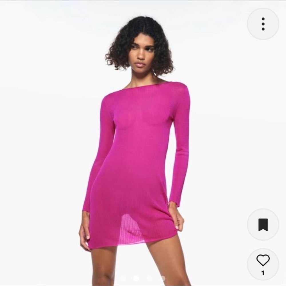 Zara Fine Knit Pink Dress